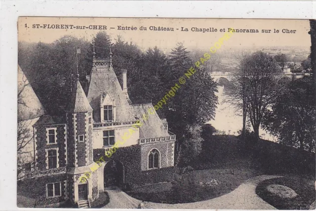 CPA 18400 SAINT FLORENT SUR CHER Entrée Château & Chapelle