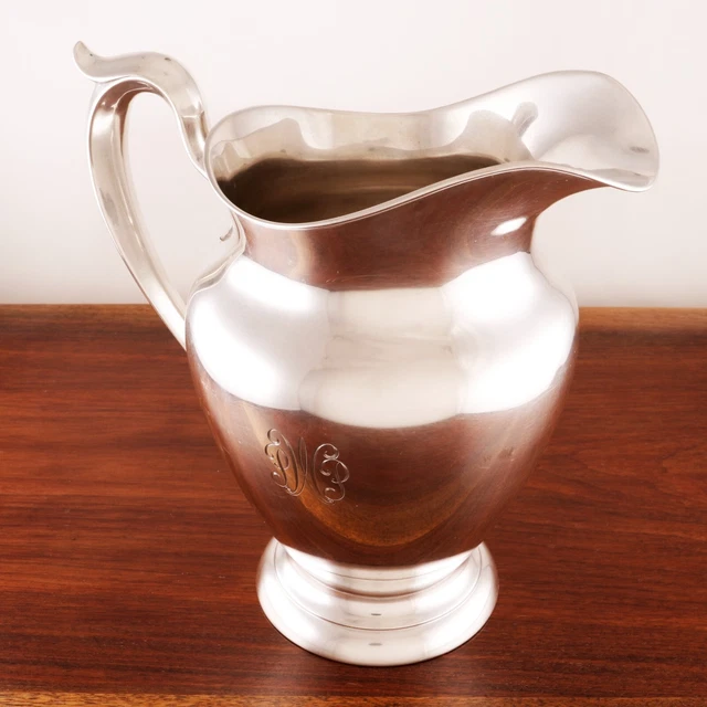 Pristine Gorham 4 1/4 Pint Sterling Silver Pitcher #182 Thumb Rest Furl 1953