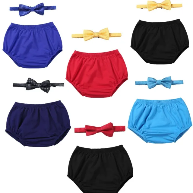 Infant Baby Boys Outfit First 1st Birthday Diaper Cover Bloomers with Bow Tie