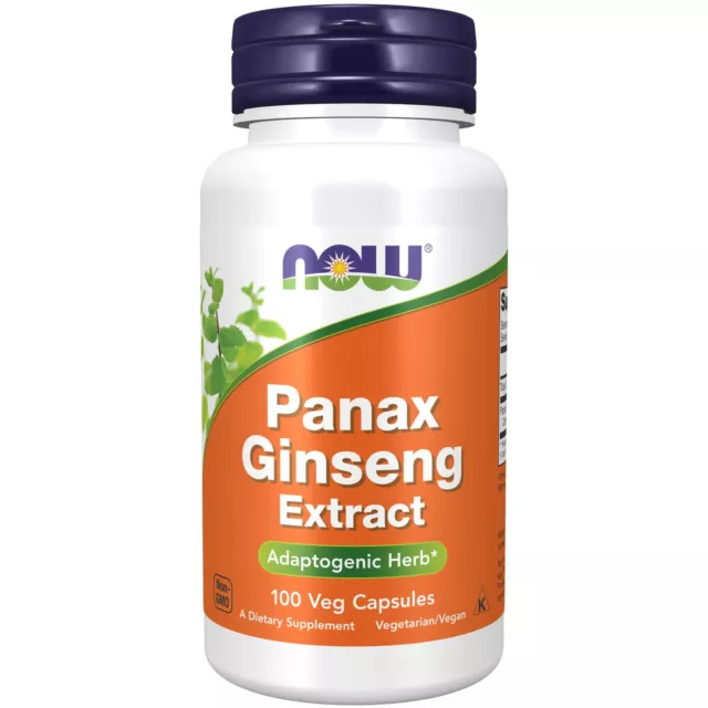 NOW Foods Panax Ginseng 500 mg 100 Veg Capsules, Adaptogenic Herb