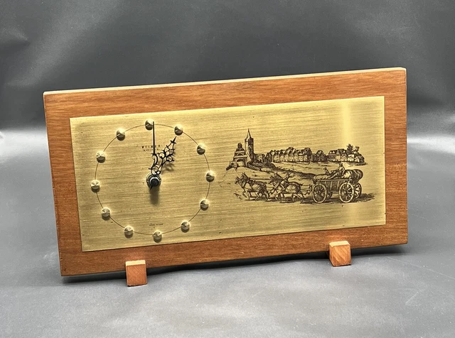 DDR Tischuhr Weimar Kaminuhr Buffetuhr Ostalgie Holz Messing Junghans #2000