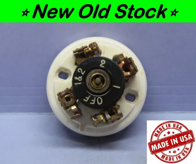 Vintage Rotary Turn Switch Single-Pole, 2-Circuit, Electrolier, Fan, Bakelite