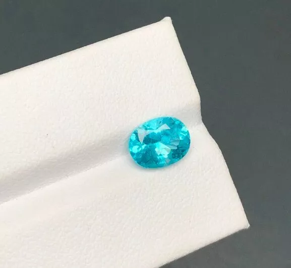 Apatite 1.88 ct neon blue paraiba color 100% natural earth mined from Madagascar