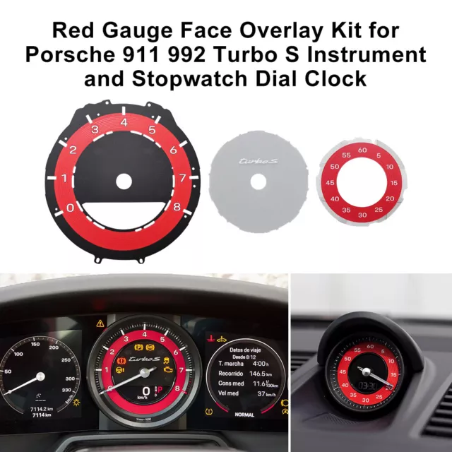 Gauge Face Kit for Porsche 911 992 Instrument Turbo S and Stopwatch Dial Clock
