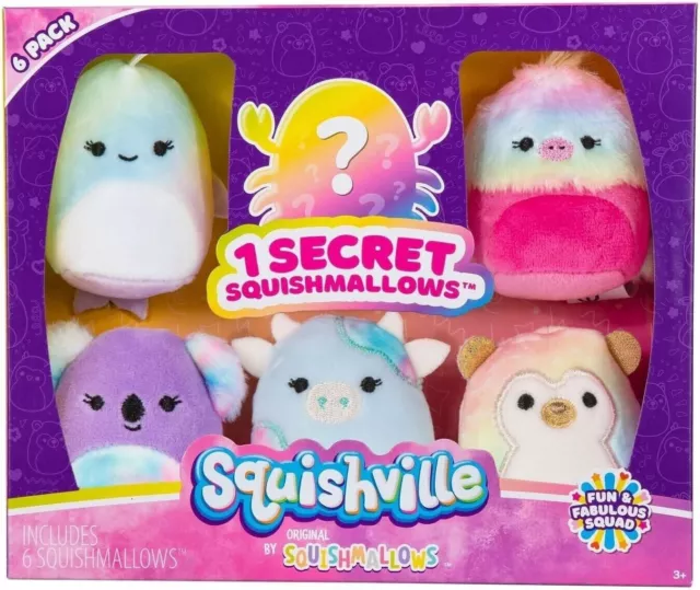 Squishville SQM0389 -Fun & Fabulous Squad - Six 2 inch Mini Squishmallows