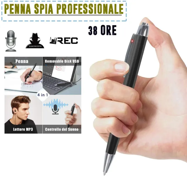MICRO REGISTRATORE SPIA Penna Audio Vocale16 Gb Spy Spia Ambientale Usb EUR  34,00 - PicClick IT