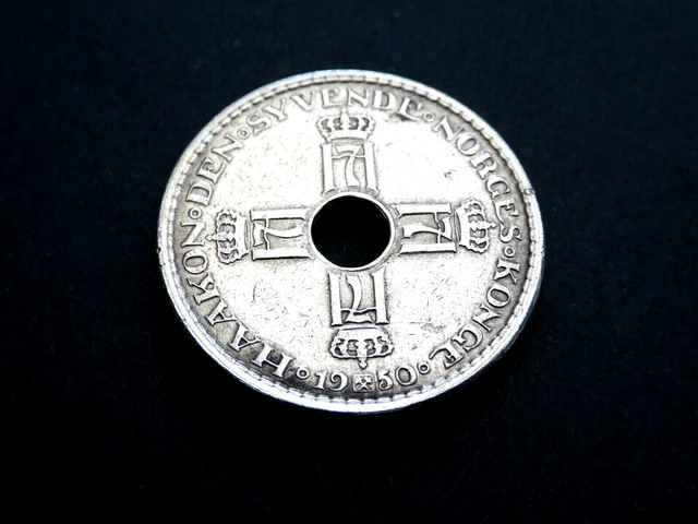 Norway 1 Krone 1950 Km#385 Very Fine Condition 1100509/510