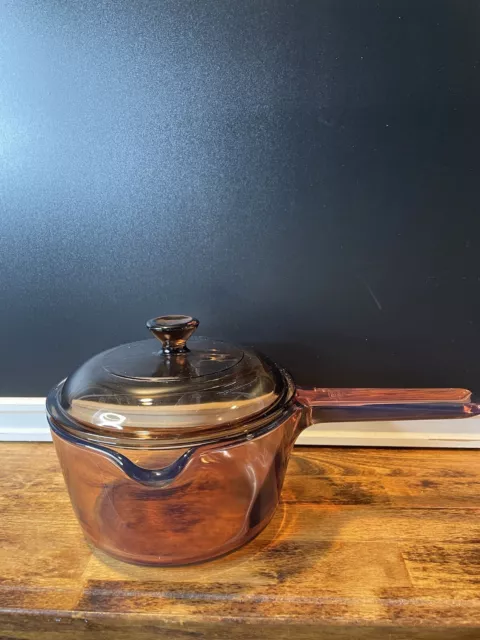 Corning Ware Vision Amber Glass  - 1 L Sauce Pan - Pyrex