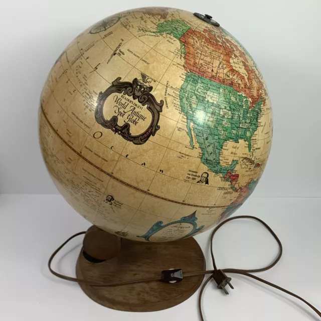 Readers Digest World Antique Spot Scan Globe Lighted Lamp Desk Academia School