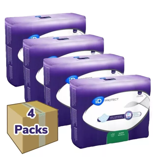 CASE SAVER PACK ID Expert Protect Super 4 Packs Of 30 INCONTINENCE AIDS 60 ✖️ 90