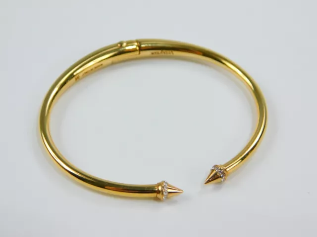 Vita Fede Italy M Gold Tone Rhinestone Titan Ultra Mini Bangle Bracelet 6.5"