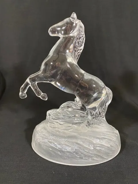 Lead Crystal Rearing Horse "Cristal D'Arques"  Figurine 6" x 5.5" - France