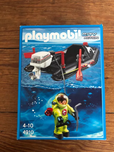 Playmobil 4910 Kleinboot mit Tiefseetaucher mit OVP von 2012