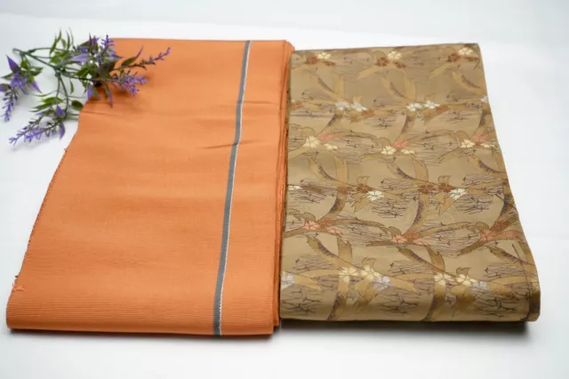 Dear Vanilla Japanese Hanhaba Obi Sash Belt Set Women's Kimono Vintage Authentic