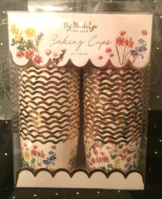 My Minds Eye Floral Decorative Baking Cups 50 Cupcake Muffin Food Snack Liners