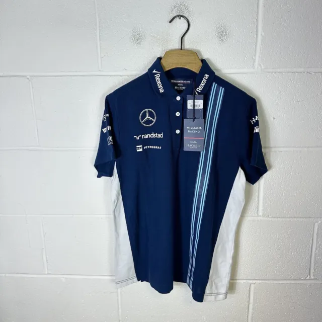 Hackett London Shirt Damen 14 blau Williams Racing Polo Formel 1 Auto neu HKT
