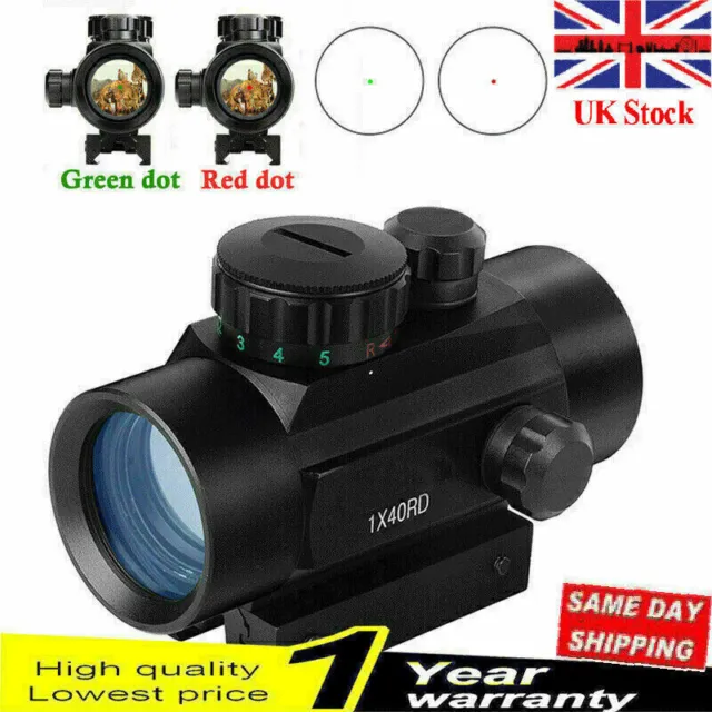 Tactical Holographic Reflex Red & Green Dot Sight Scope w/ Picatinny Rail Mount