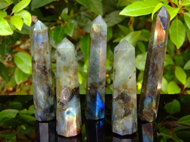 Labradorite Obelisk Polished Point Crystal Tower Natural Gemstone Chakra Healing