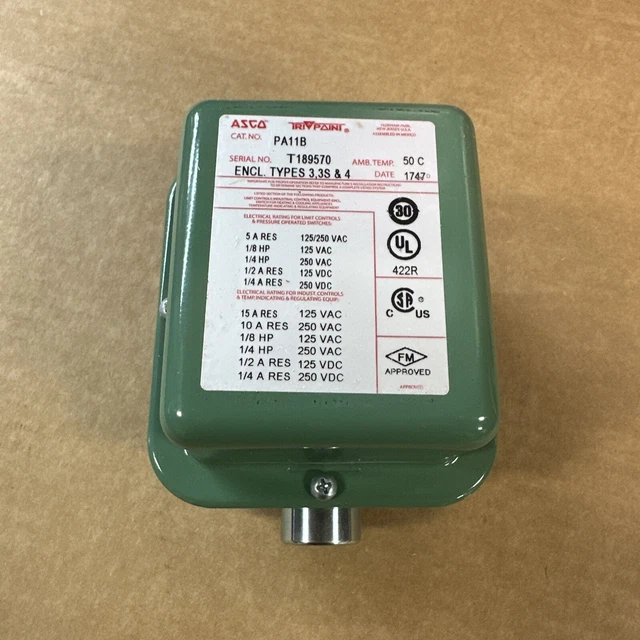 ASCO PA11B PRESSURE Switch 3, 3S, & 4 74.00 PicClick