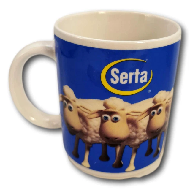 Serta Sheep Mug Ceramic Cup  Counting Sheep 4 inch Special Collectible