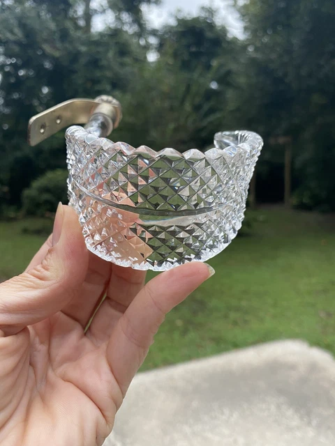 Antique Waterford Tieback Curtain Tie Back Glass 5.75"  Clear Silver - Only One