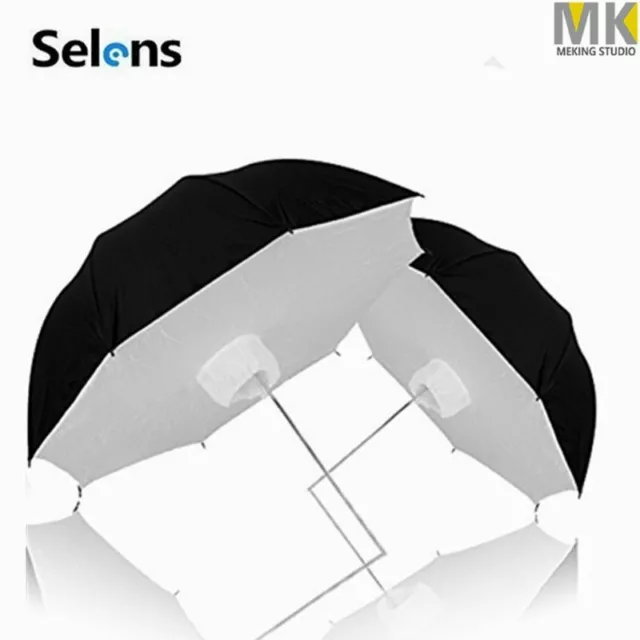 2PCS Selens 33" Black & Silver Umbrella Photo Studio Lighting Umbrellas Softbox