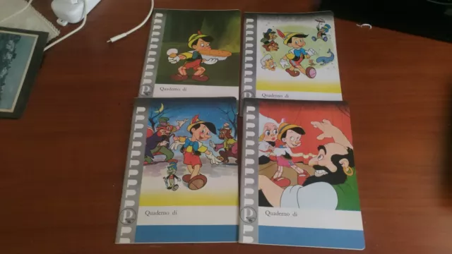 7 vecchi quaderni Pinocchio Pigna WALT DISNEY anni 50