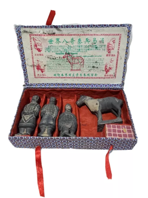 Vtg Terracotta Warriors 4 of 5 Piece Set Vintage Tomb of Emperor Shi QIN DYNASTY