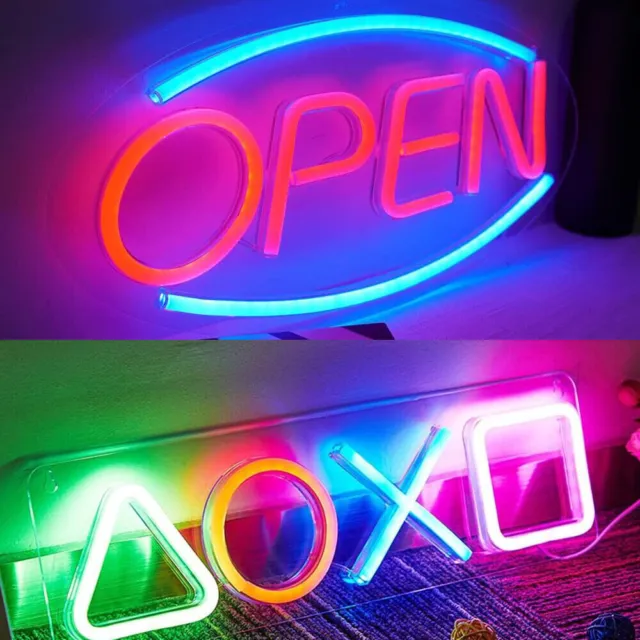 LED OPEN WELCOME Shop Sign Neon Light Large Bright Window Hang Display Lighting