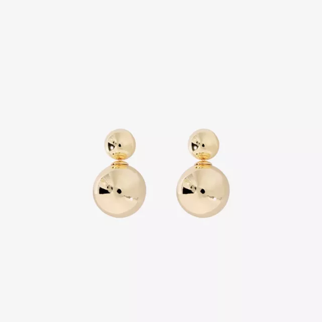 Nwt Shashi 14K Plated Double Ball Stud Statement Earrings $78