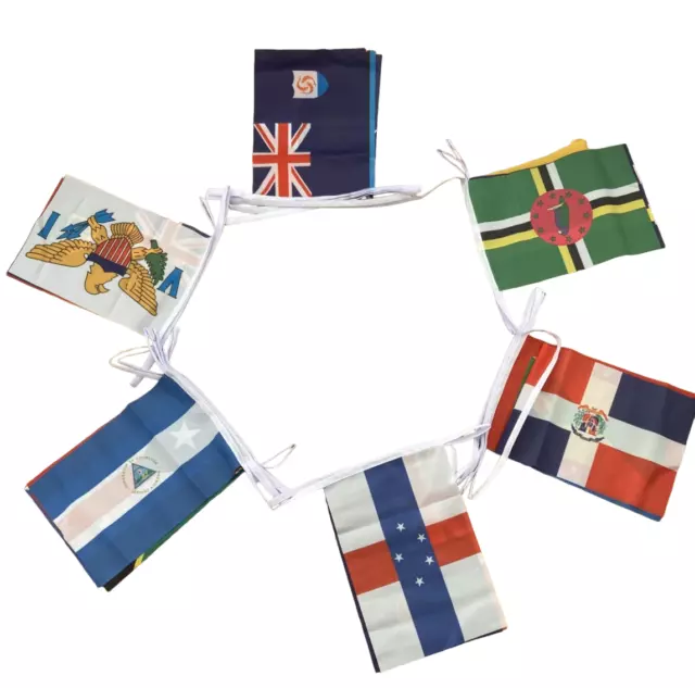 32 Flag Caribbean Nations Bunting 20m Countries