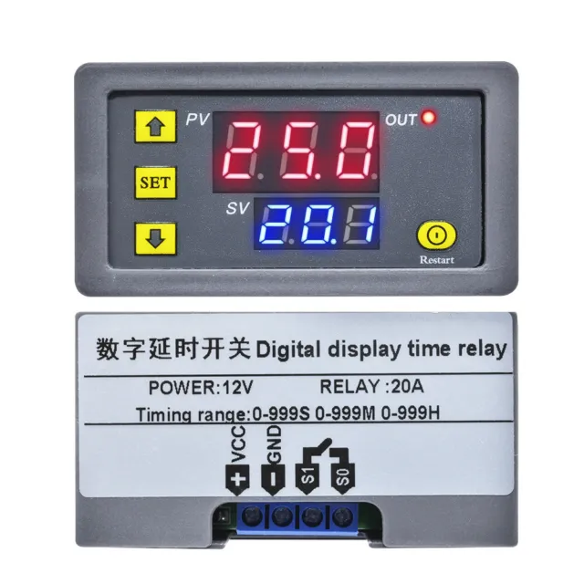 T3230 DC12V Timer Cycling Module Digital Display Time Delay Relay Switch LED