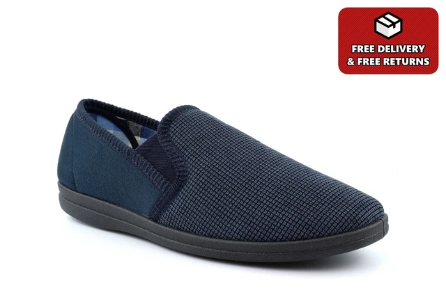 Pantofole slip on da uomo pantofole da tappeto memory foam pantofole blu navy