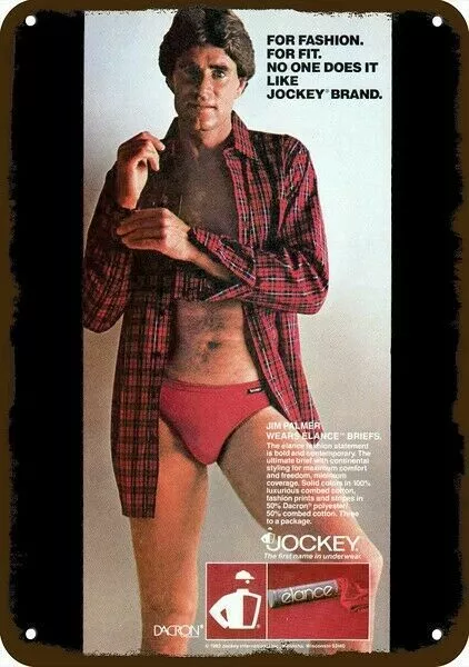 1982 JOCKEY ELANCE MEN'S UNDERWEAR Vintage Look REPLICA METAL SIGN - JIM PALMER