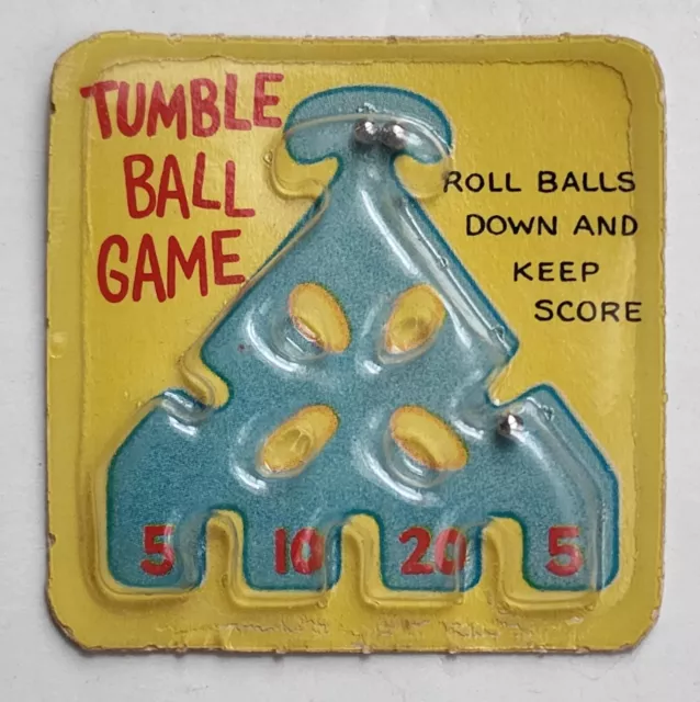 1957 Vintage Premium Cracker Jack Prize Toy Tumble Ball Game or Puzzle