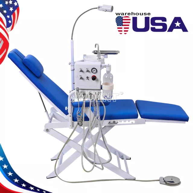 Silla plegable portátil Dental GM-C006+LED Light+ unidad de turbina + 4 orificio