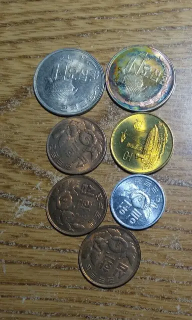 7 south korea coins unc 1 10 50 hwan won 4294 4292 1983 1969