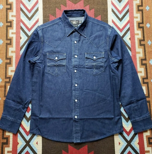 未使用品 RRL DENIM BUFFALO CONCHO BUTTON SHIRT M - astratv.gr