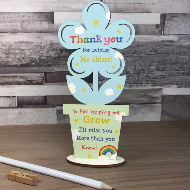 Thank You Wooden Flower Gift For Teacher And Assistant Leaving School Pre School