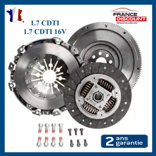 KIT EMBRAYAGE 3 PIECES VOLANT MOTEUR POUR OPEL MERIVA A 1.7 CDTI 100 CV 03 à 10