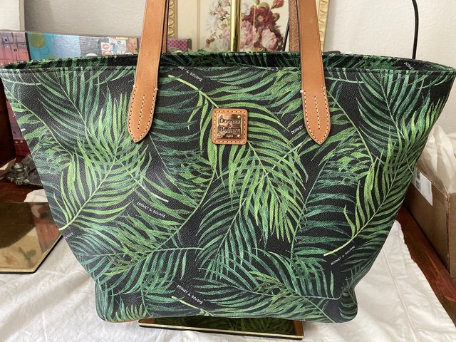 DOONEY BOURKE LARGE Shopper Tote Black Green Siesta Palm Leaves Tropical Floral 182.16 PicClick