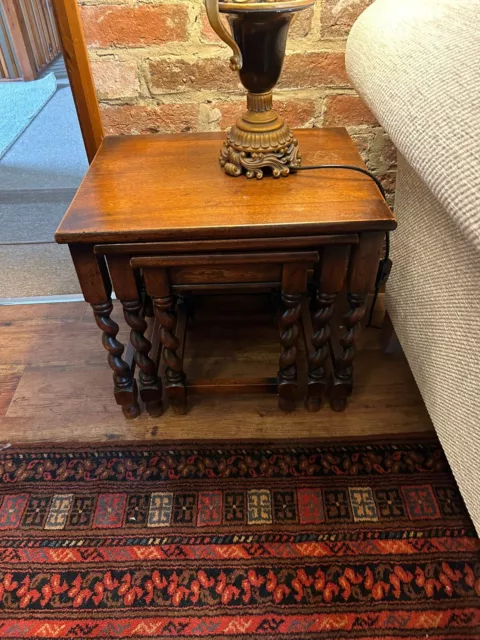 Nest of 3 Tables in Oak - 45cm high - VGC