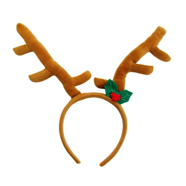 Reindeer Antler Headband Cosplay Costume Christmas Holly Berry Hair Accessory