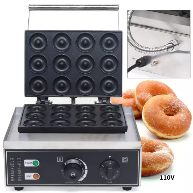 Commercial 12-Hole Donut Maker Machine Electric Nonstick Doughnut Making Machine