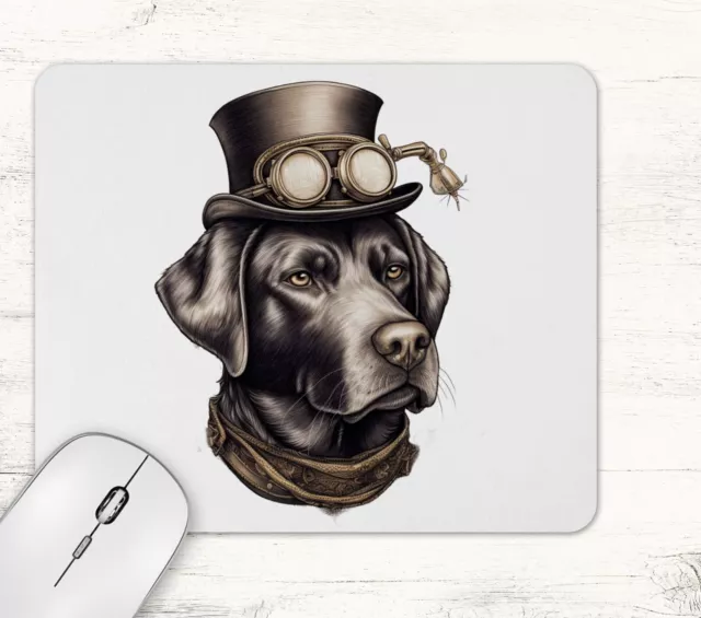Steampunk Labrador Dog Neoprene Mouse Pad Mat #5