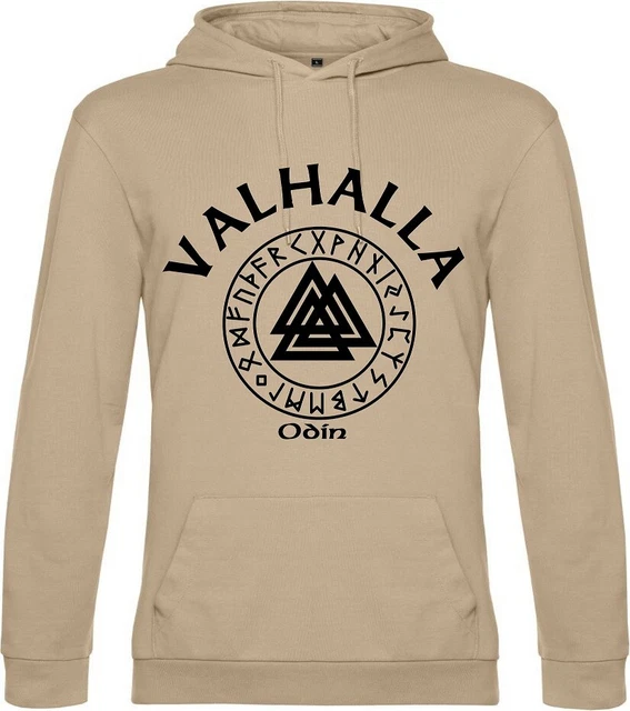 Herren Kapuzenpullover Hoodie Odin Walhalla Runen Vikings Wikinger Thor Valhalla