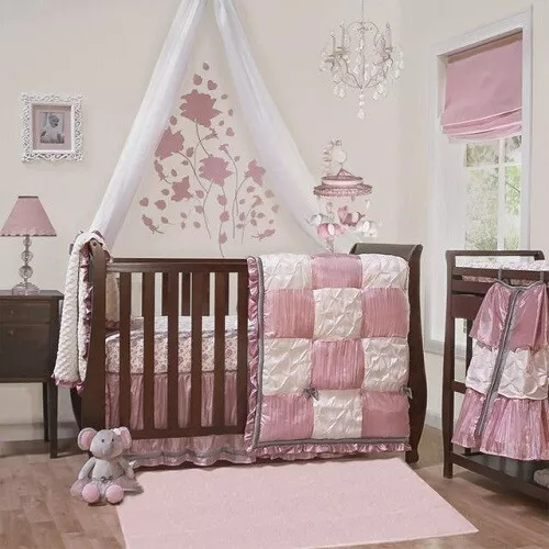 The Peanut Shell Bella 7Pc Crib Bedding Set Includes Baby Blanket *New*