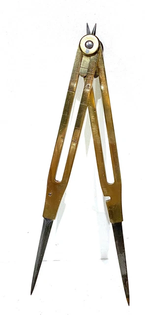 Ancien Compas de Précision en Laiton style pointe à tracer outils Métier Vintage