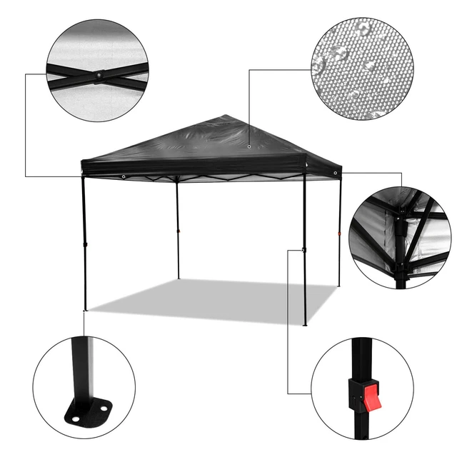 Stabil PopUp Pavillon 3x3m Gartenpavillon Partyzelt Wasserdicht Sonnenschutz NEU