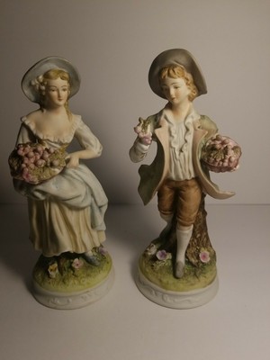 Vintage Lefton Andrian And Jeanne Figurines